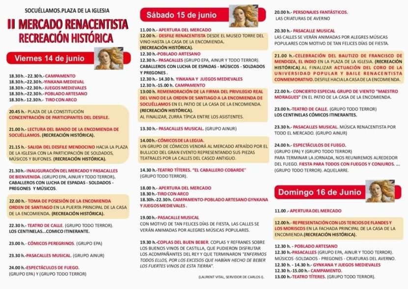Programa 01 Jornadas Renacentistas de Socuellamos / Ciudad Real 2024