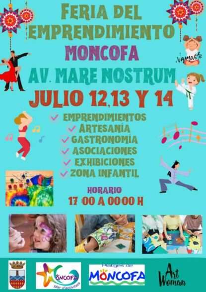 Cartel Feria de la mujer emprendedora de Moncofa / Castellón 2024 12 al 14 de julio