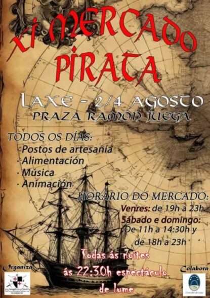 Cartel XI Mercado Pirata de Laxe (La Coruña) 2024
