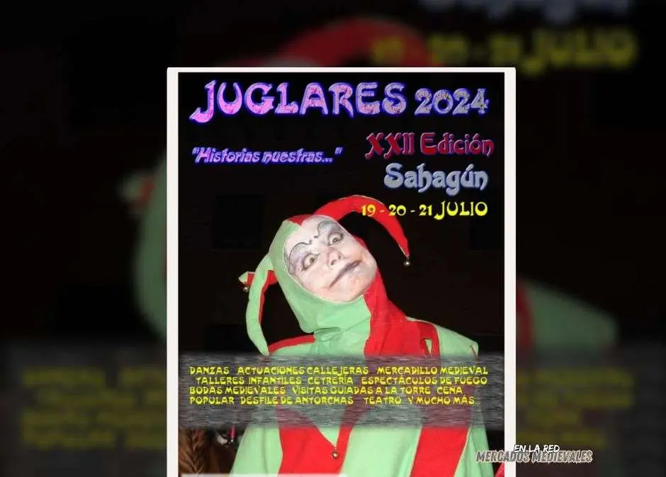 Anuncio Cartel Mercado Medieval de Sahagún (León) 2024 XXII Encuentro De Juglares