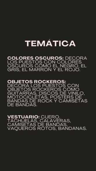 Temática Mercadillo Rock’n’Roll en El Ranero