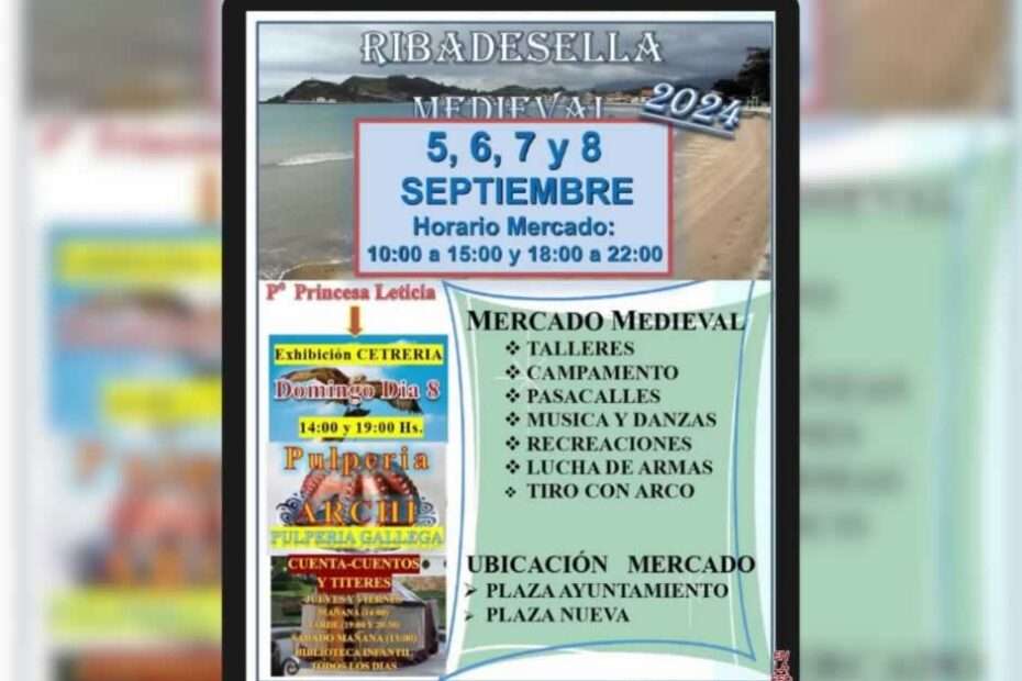 Mercado Medieval Ribadesella (Asturias) 2024 14 Anuncio Cartel Mercado Medieval Ribadesella (Asturias) 2024