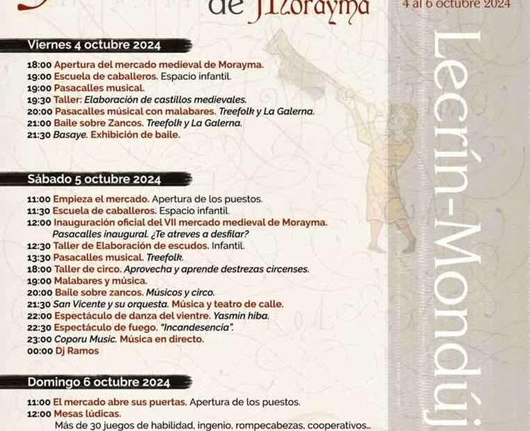 VIII Mercado Medieval de Lecrín 2024 (Granada) programa