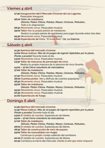 Mercados Medievales y Ferias Temáticas 8 Programa de actividades Mercado Circense Las Lagunas de Mijas (Malaga) 2024 (10/02/2024)