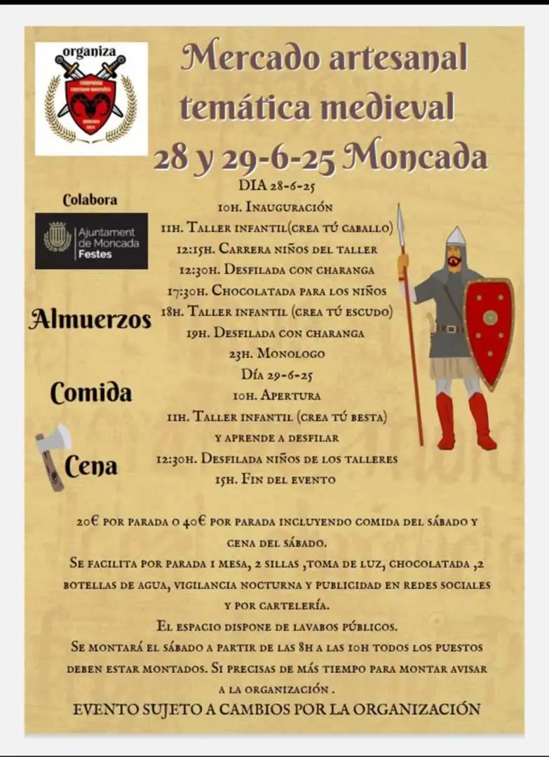 Cartel Mercado Medieval de Moncada 2025 - Valencia -