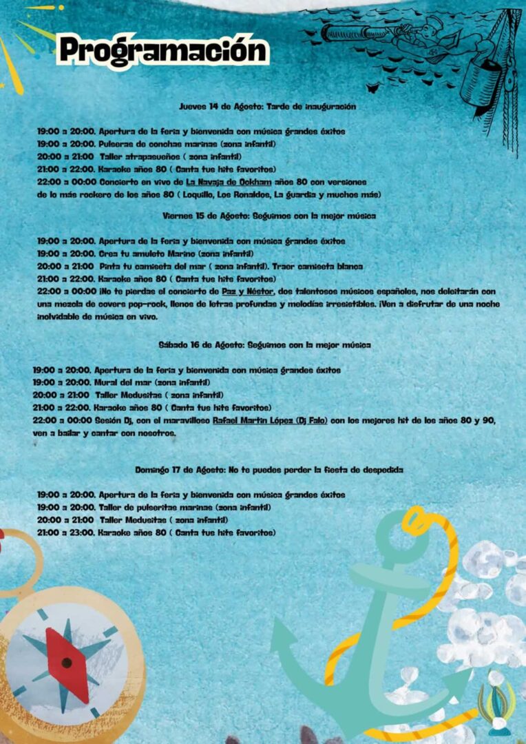 Programación de la Feria Marinera de Rock en Daimus 2025