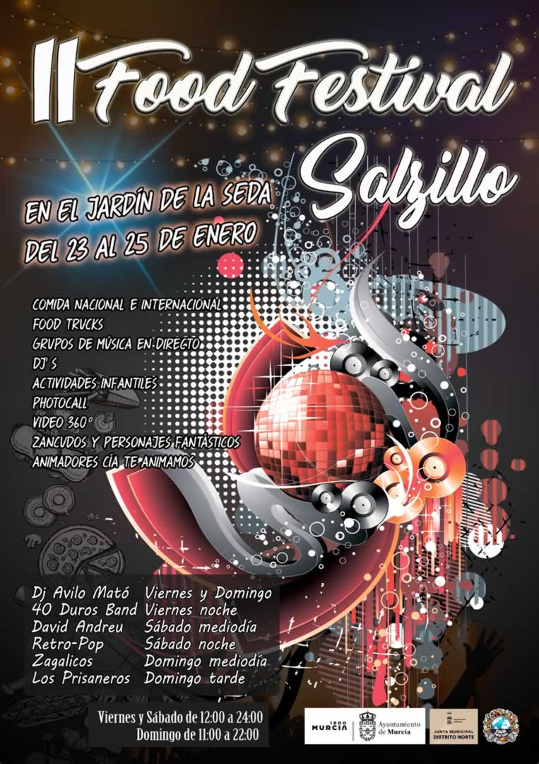 FOOD FESTIVAL MURCIA 2026 – JARDÍN DE LA SEDA 5 Cartel FOOD FESTIVAL MURCIA