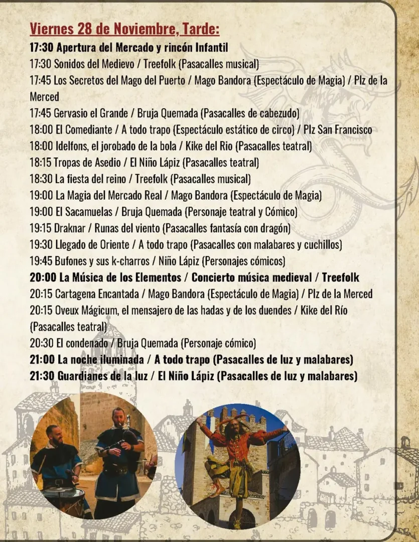 Programación del Mercado Medieval de Cartagena 2