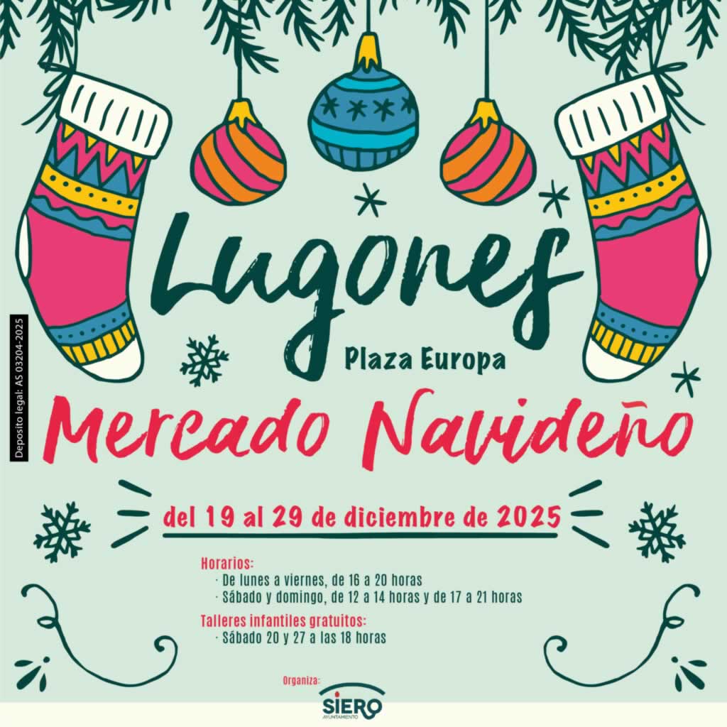 MERCADO NAVIDEÑO DE LUGONES – SIERO (ASTURIAS) 2025 Cartel