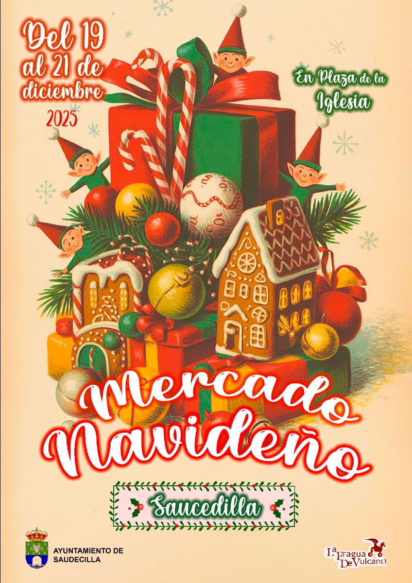 Cartel Mercado de Navidad en Saucedilla 2025 CACERES