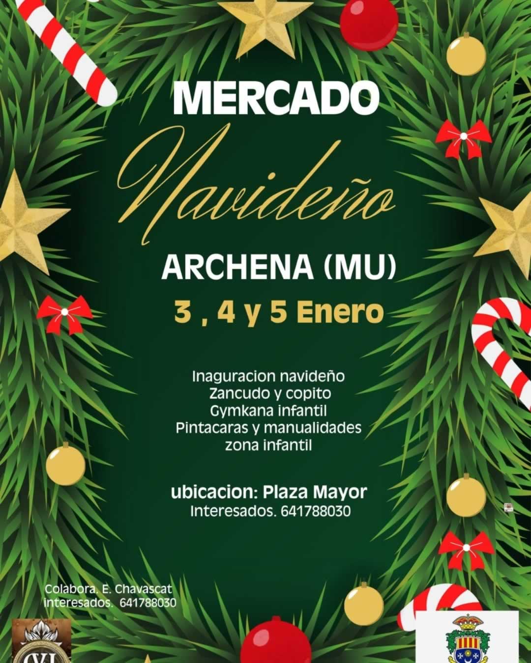 Cartel Mercado Navideño en Archena (Murcia) 2025 enero