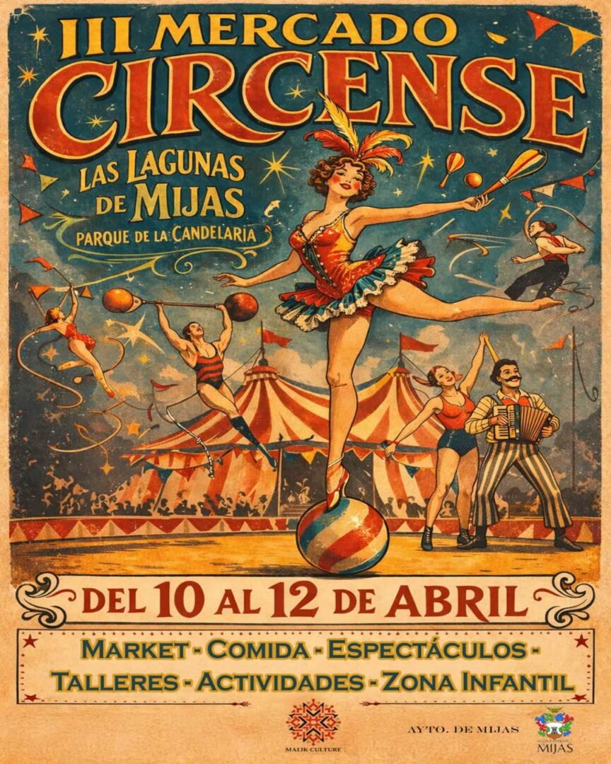 Cartel Mercado Circense de Las Lagunas de Mijas 2026 (Málaga)