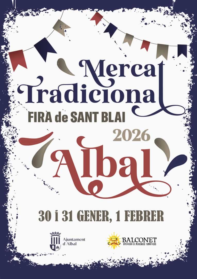 Cartel Programacion Mercado Tradicional Fira de Sant Blai de Albal Valenciano