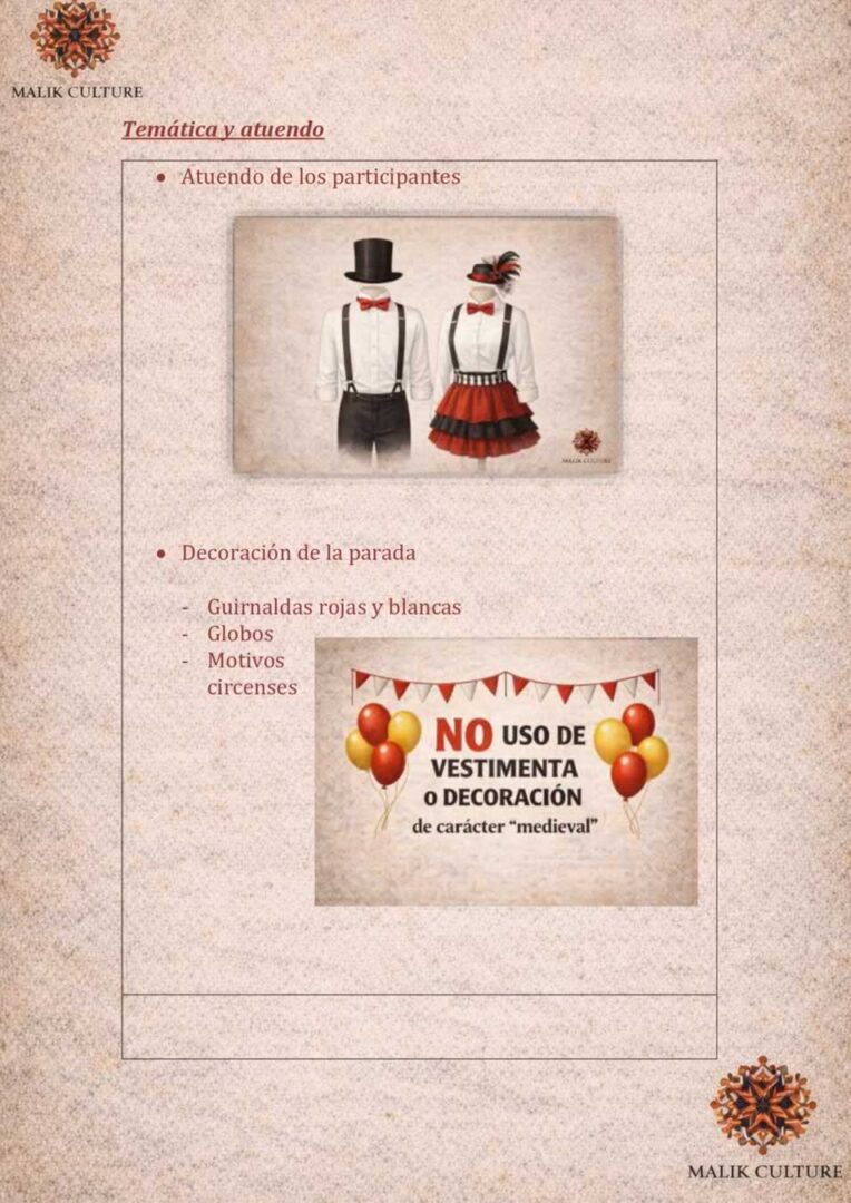 Temática y vestuario del Mercado Circense Carnavalesco de Barbate