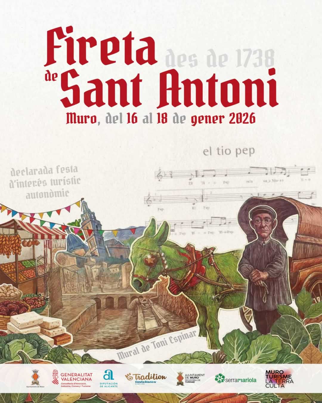 Cartel oficial Fireta de Sant Antoni de Muro de Alcoy (Alicante) 2026