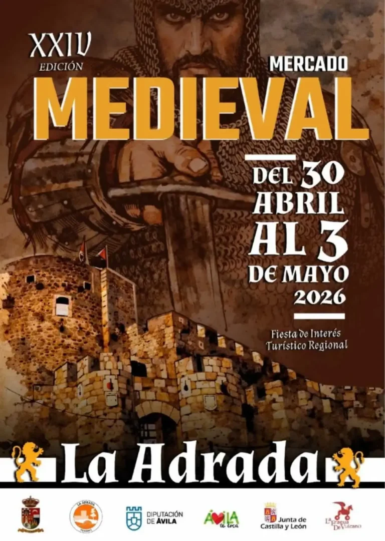 El Mercado Medieval de La Adrada 2026 celebra su XXIV edición del 30 de abril al 3 de mayo con artesanía, espectáculos y ambientación medieval en uno de los eventos más destacados del Puente de Mayo.