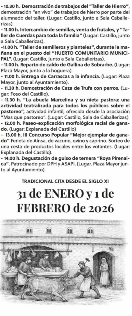 ainsa CARTEL FERIETA 2026