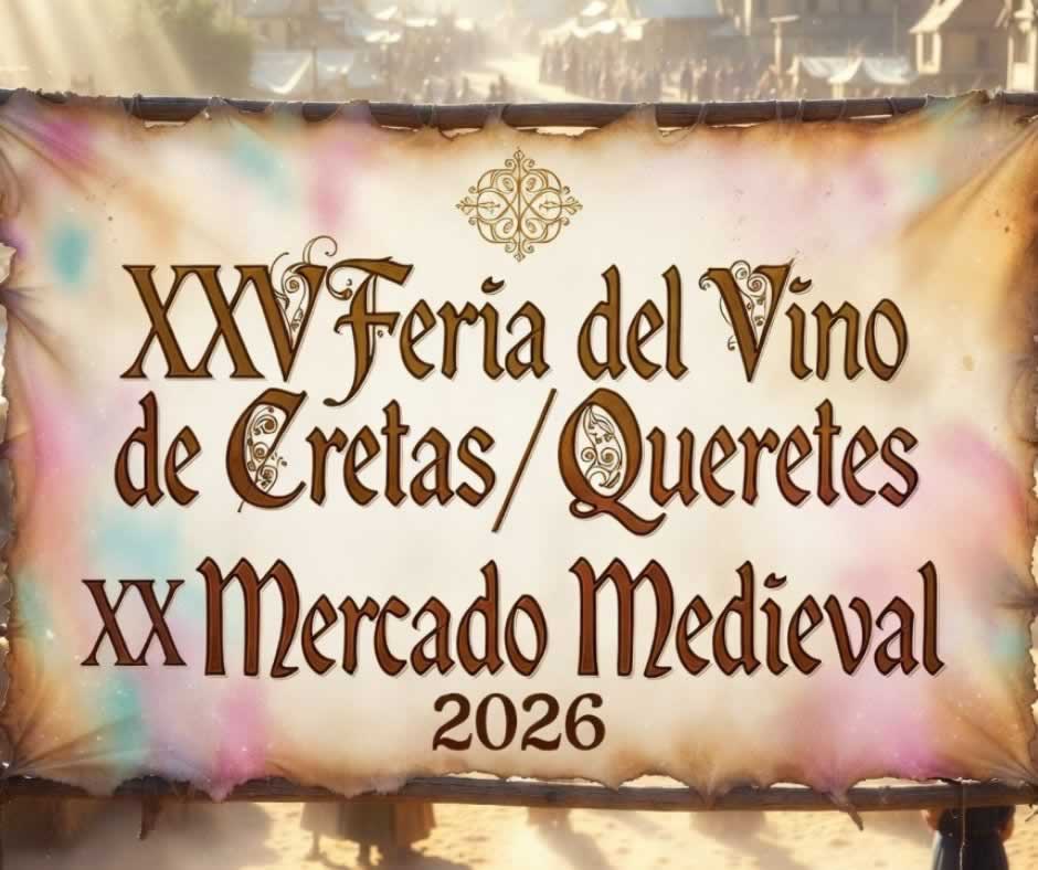 XXV Feria del Vino de Cretas y XX Mercado Medieval con bodegas, mercado medieval y ambiente histórico en Cretas, Teruel.