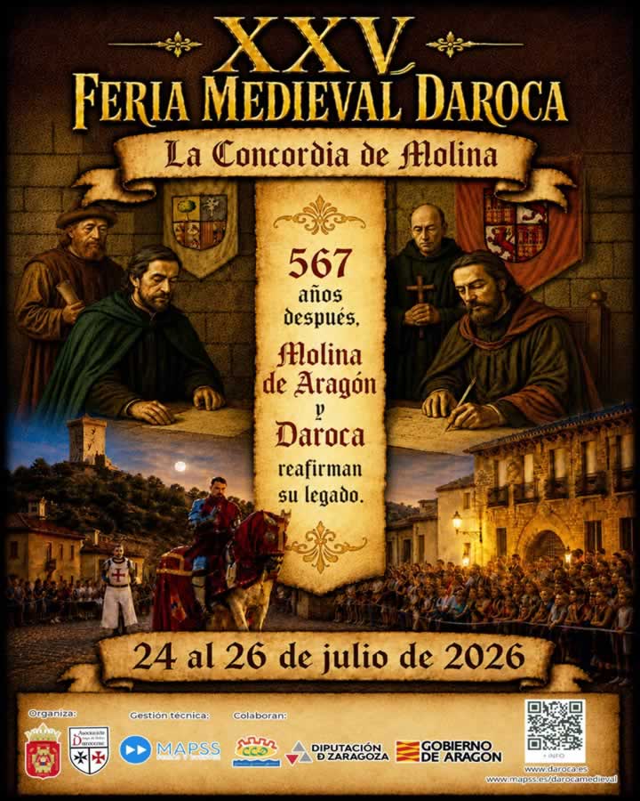 Cartel XXV Feria Medieval de Daroca 2026 (Zaragoza)