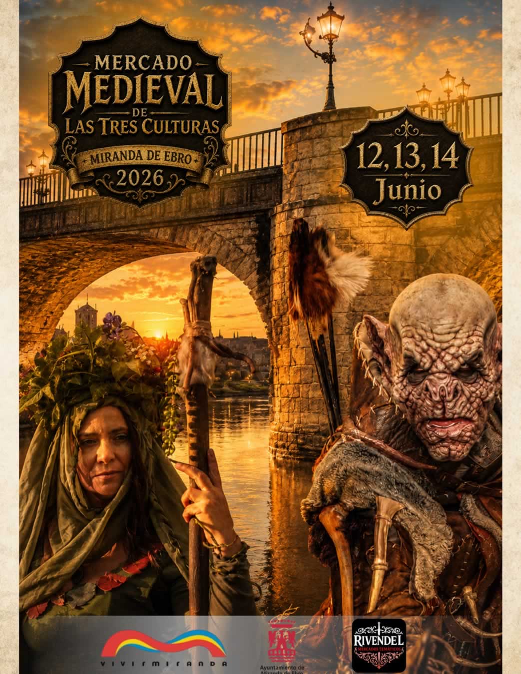 Cartel del Mercado Medieval de las Tres Culturas de Miranda de Ebro (Burgos) 2026 - Programación completa