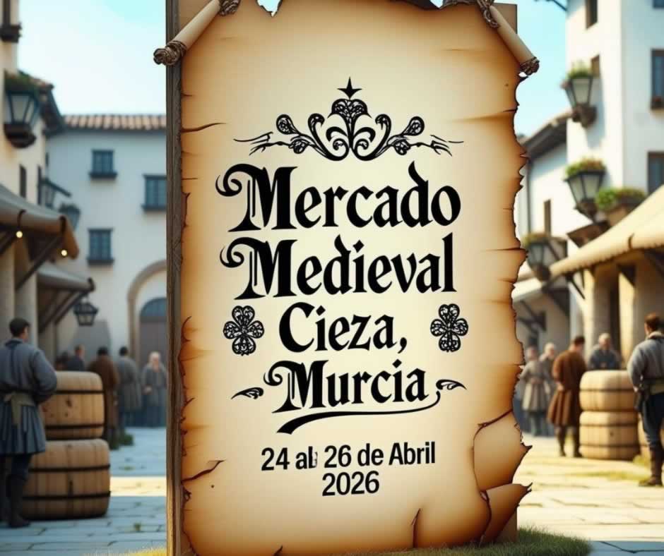 Mercado Medieval de Cieza con puestos artesanos, ambiente medieval y animación histórica en el centro de la ciudad.