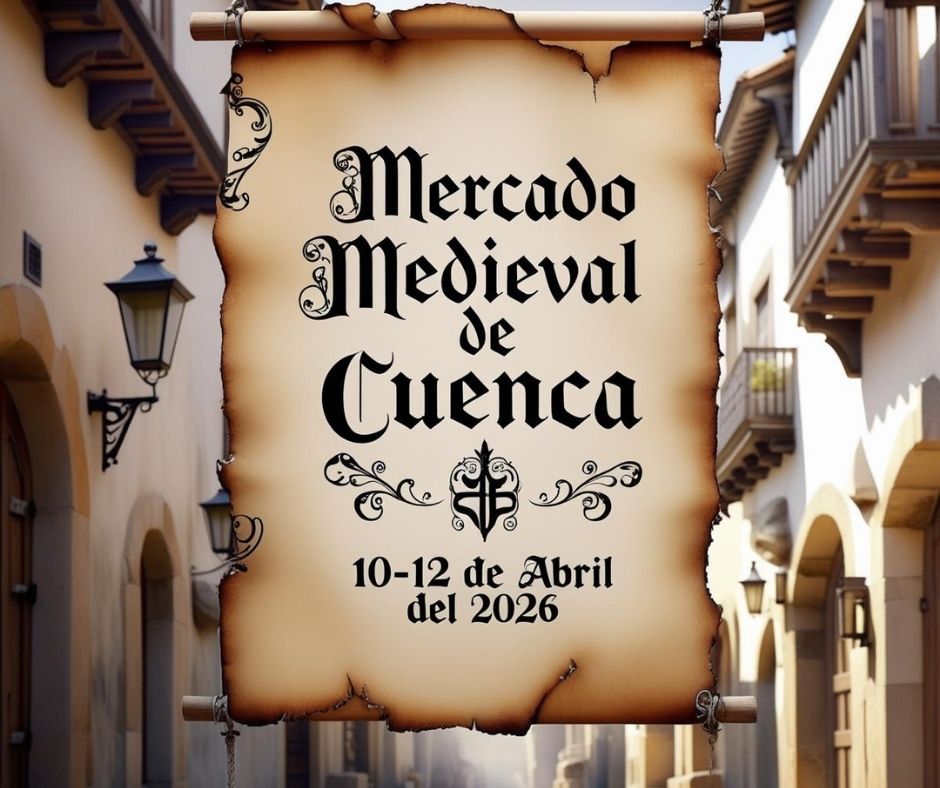 Mercado Medieval en el Paseo del Río Huécar de Cuenca con puestos artesanos, gastronomía y ambientación medieval.