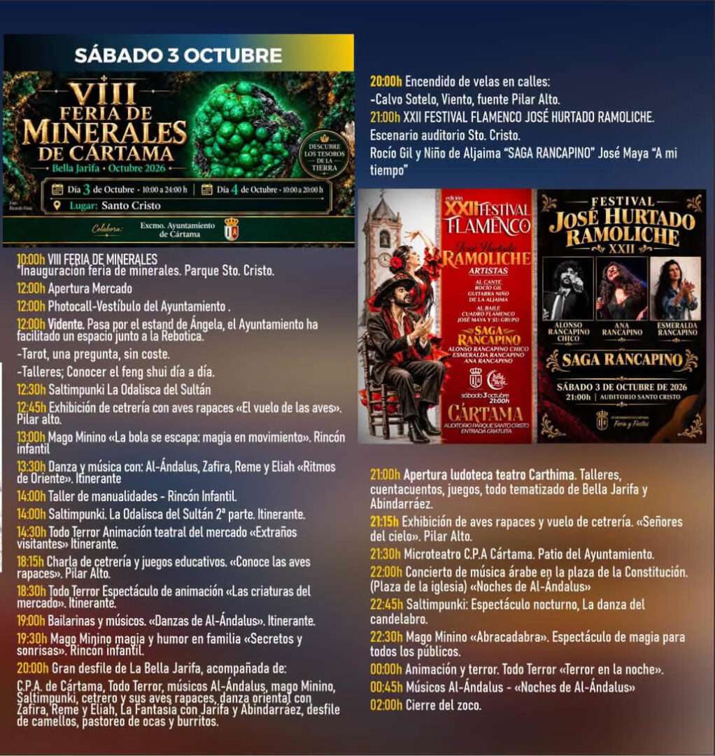 Programación Mercado Árabe en Cártama Málaga | 2, 3 y 4 de Octubre 6 mercado medieval la bella jarifa sabado