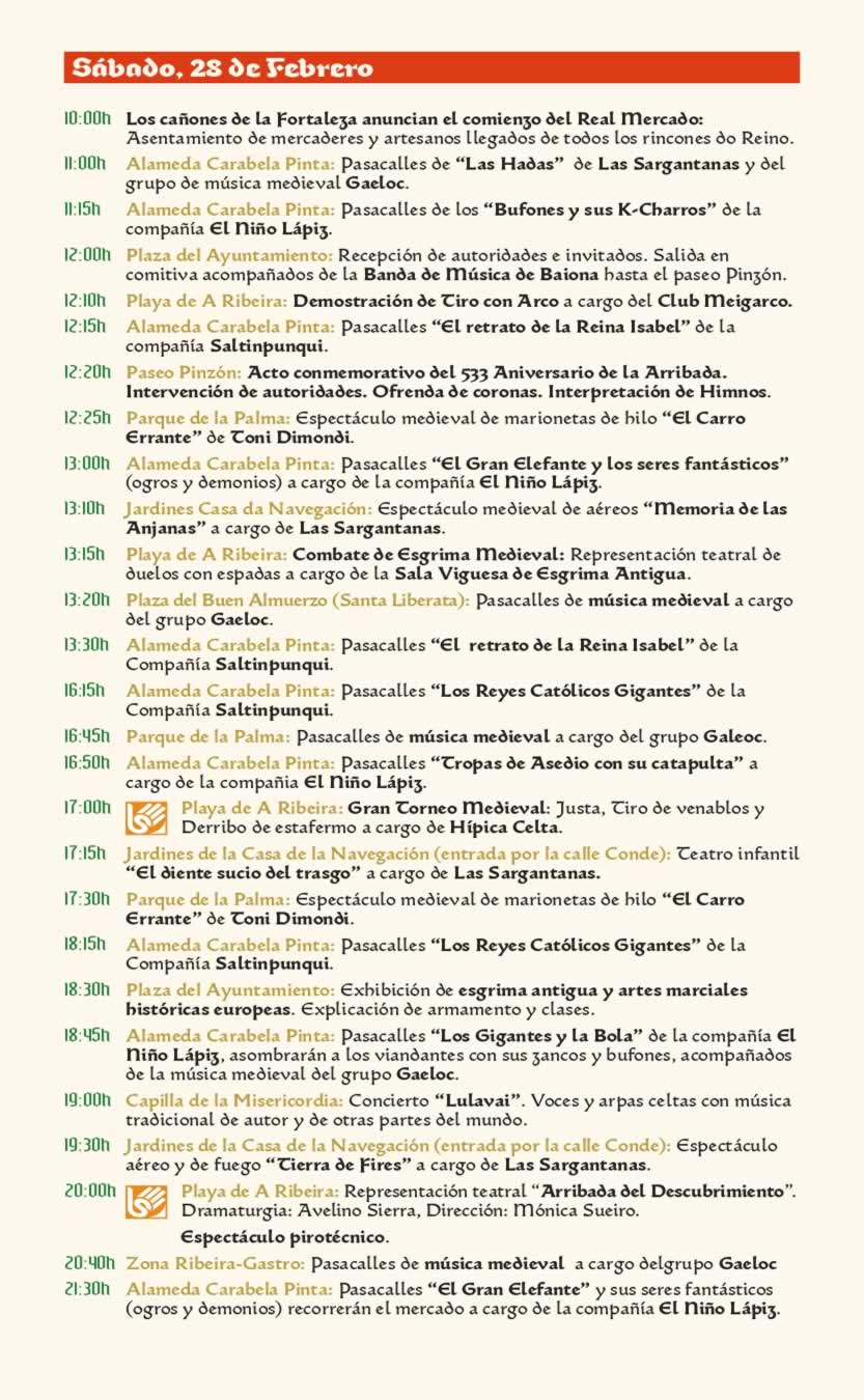 XXX Edición Real Mercado Medieval de la Arribada 2026 Baiona - Pontevedra 7 Arribada 2026 Programa CAS WEB OK page 0003