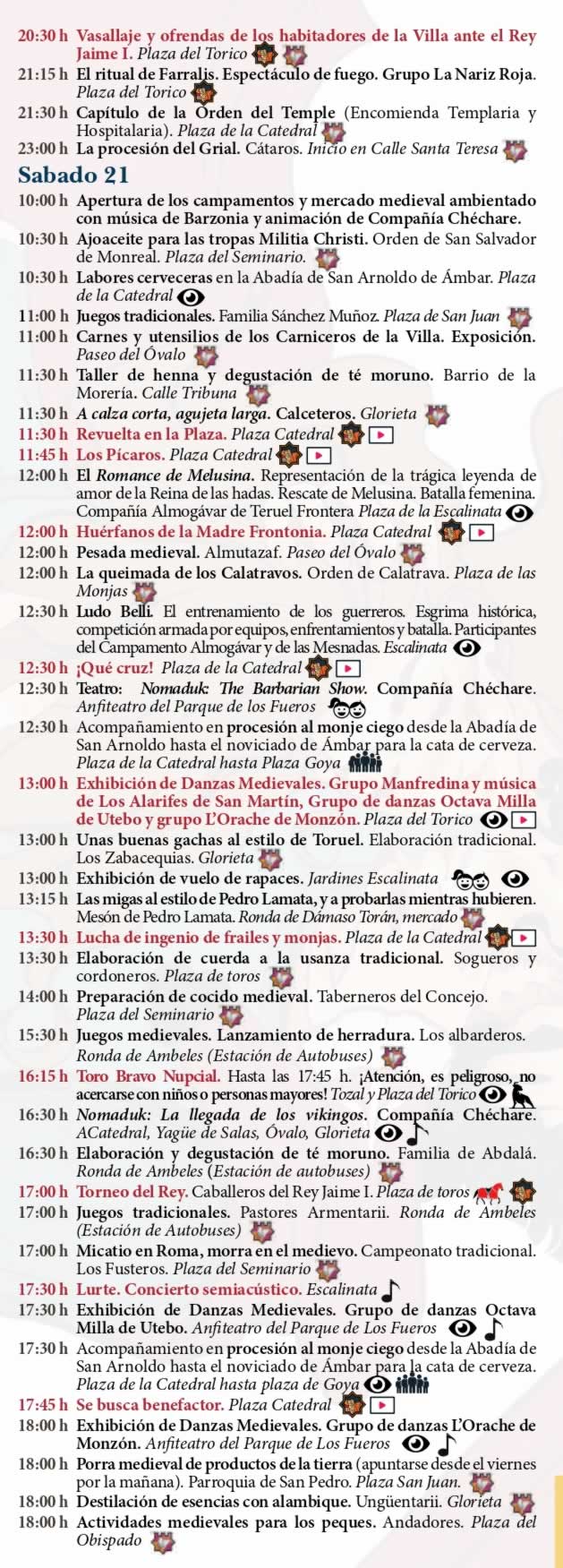 Programación del Mercado Medieval de Teruel 2026 - 2