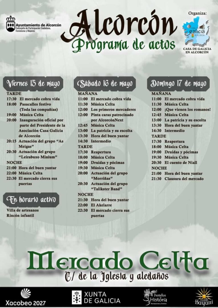 Mercado Celta de Alcorcón 2026 (Madrid) Programación completa 4 Mercado Celta de Alcorcón 2026 - Programación del 15 al 17 de Mayo del 2026