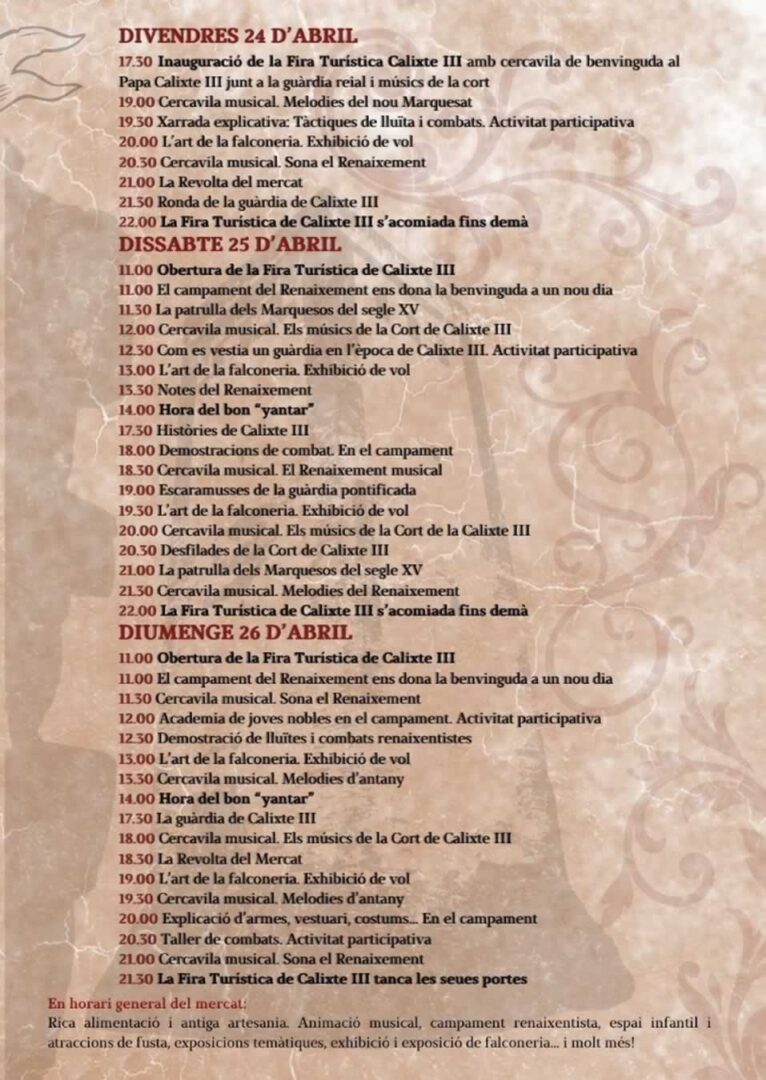 feria renacentista canals programa 1 2026 1