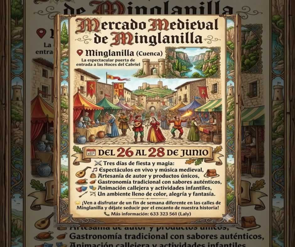 Mercado Medieval de Minglanilla (Cuenca) 15 al 17 de Mayo del 2026 fb