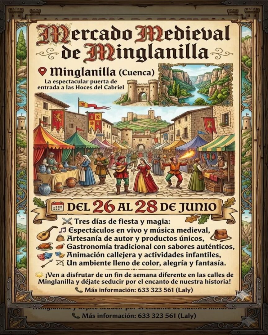 Mercado Medieval de Minglanilla (Cuenca) 15 al 17 de Mayo del 2026 cartel