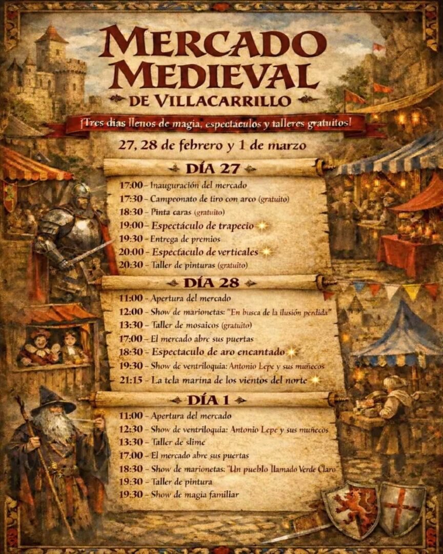 Mercado Medieval de Villacarrillo 2026 (Jaén) 3 Programa del Mercado Medieval de Villacarrillo 2026