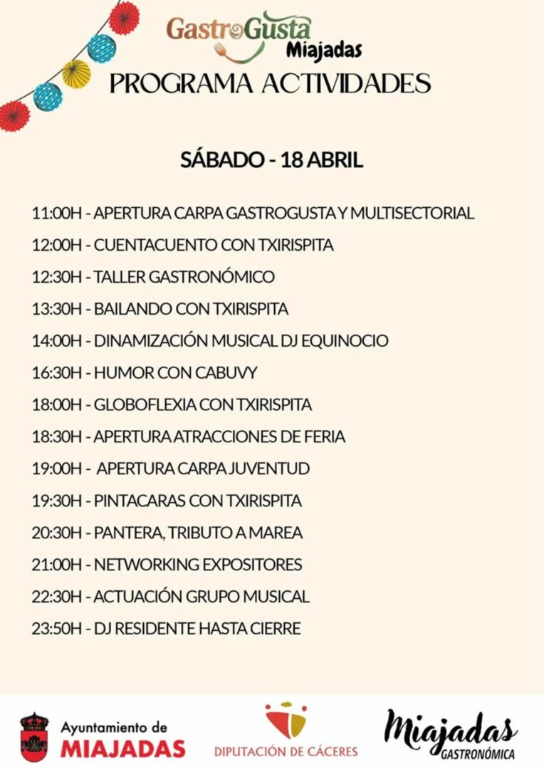 programación de GastroGusta 2026 Miajadas 2