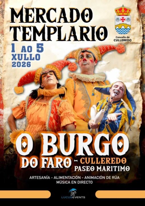 Cartel Mercado Templario de O Burgo en Culleredo del 1 al 5 de julio