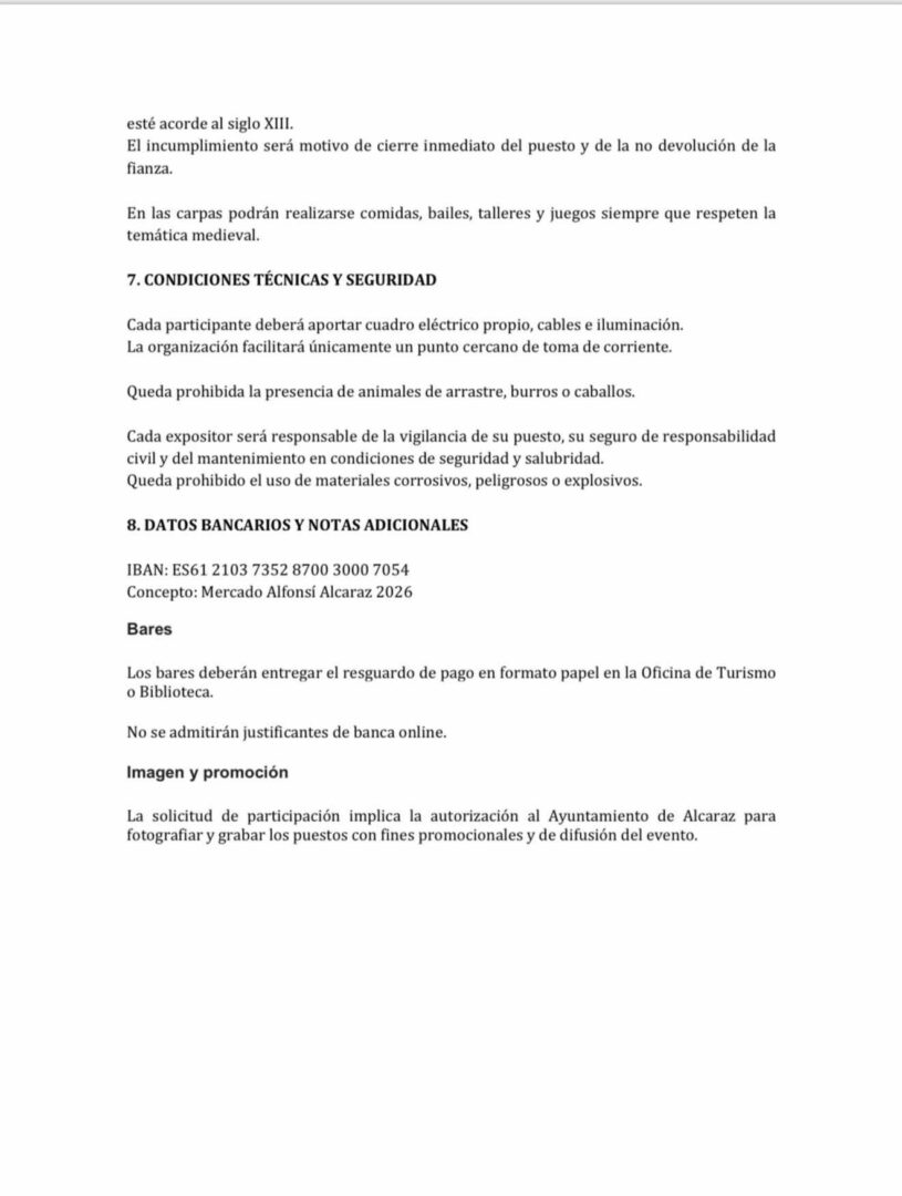 Mercado Alfonsí de Alcaraz 2026 (Albacete) 7 Bases Reguladoras Mercado Alfonsi Alcaraz 2026 3 1