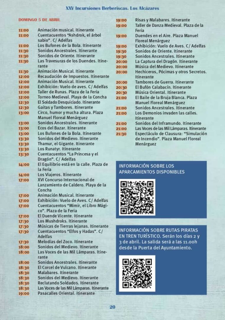 XXV Incursiones Berberiscas del Mar Menor 2026, programación completa 6 Programa Berberiscos 2026 page 0020