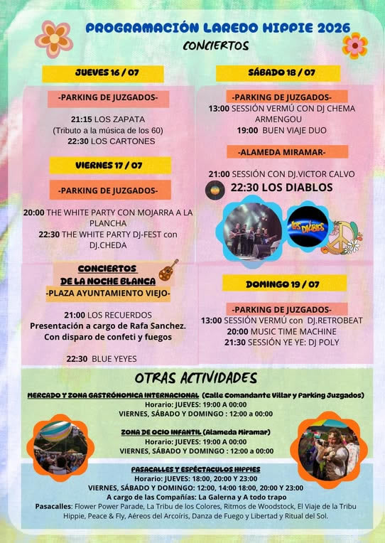 Programación del Festival hippie de Laredo 2026 (Cantabria) 5 Festival hippie de Laredo 2026 (Cantabria)