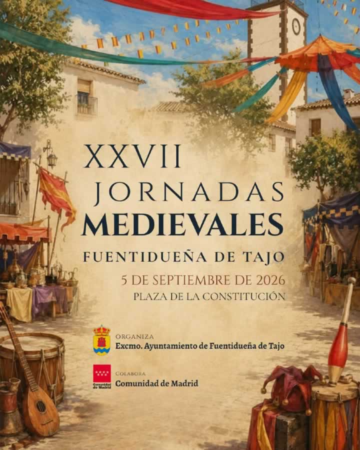 Cartel de las XXVII Jornadas Medievales Fuentidueña de Tajo 2026 (Madrid)