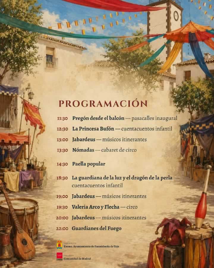 Programación de las XXVII Jornadas Medievales Fuentidueña de Tajo 2026 (Madrid)