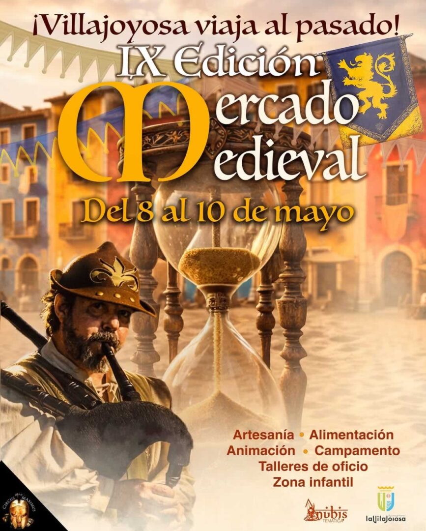 Cartel del Mercado Medieval de Villajoyosa 2026 Alicante del 08 al 10 de Mayo del 2026