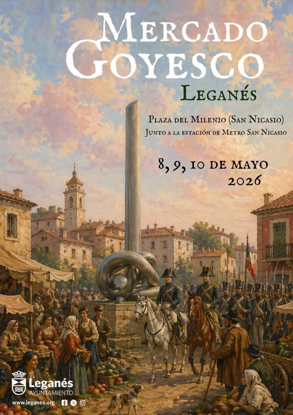 Cartel oficial de Mercado Goyesco de Leganés, Madrid del 08 al 10 de Mayo 2026