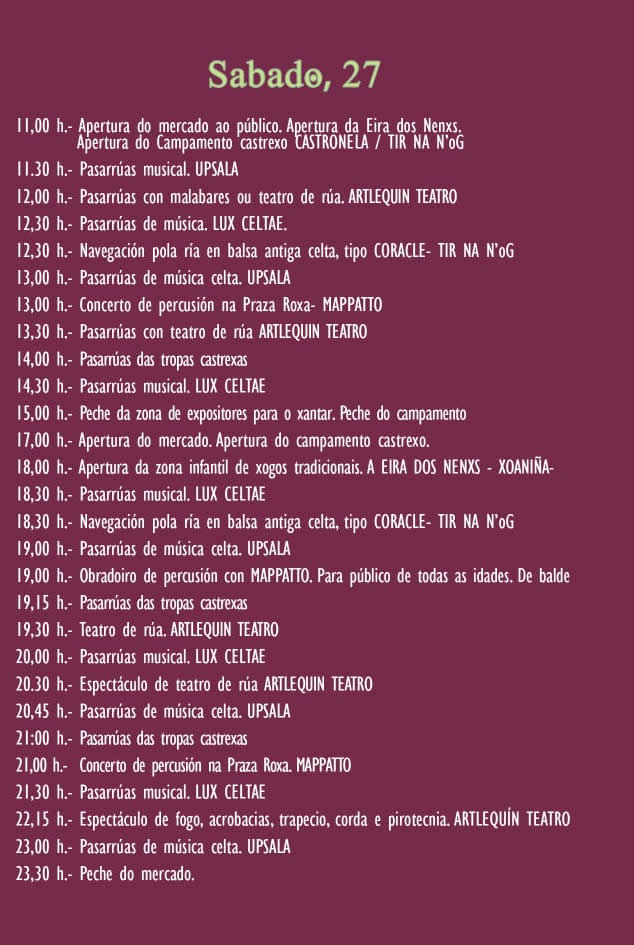 Programa CEDEIRA CASTREXA - Feira Celta de Cedeira 2026 2