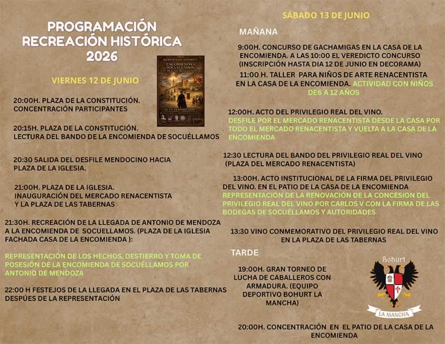 Programa Mercado Renacentista en Socuellamos 2026 (Ciudad Real) 1