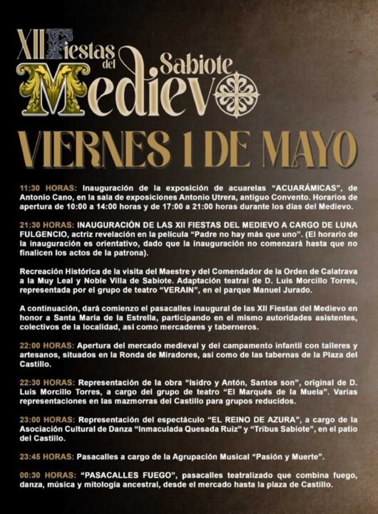 Sabiote fiestas medievo 2026 programa page 002