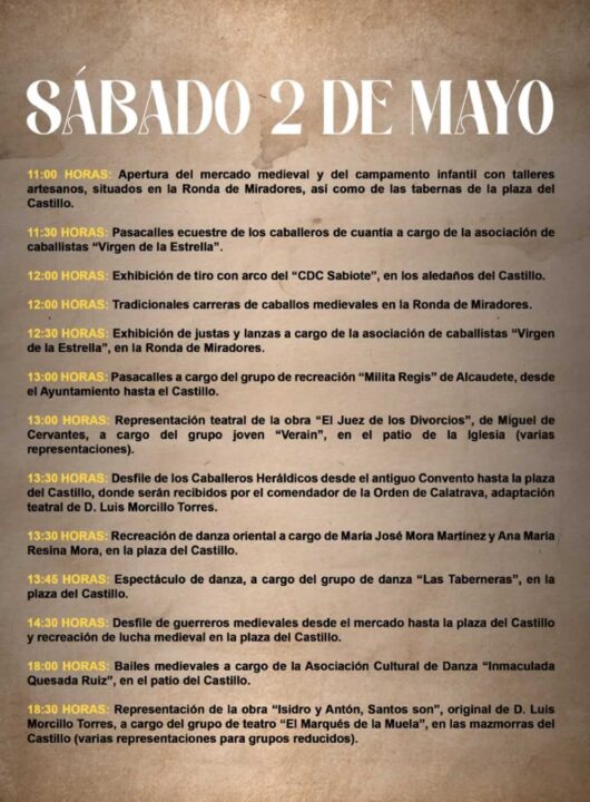 Sabiote fiestas medievo 2026 programa page 003
