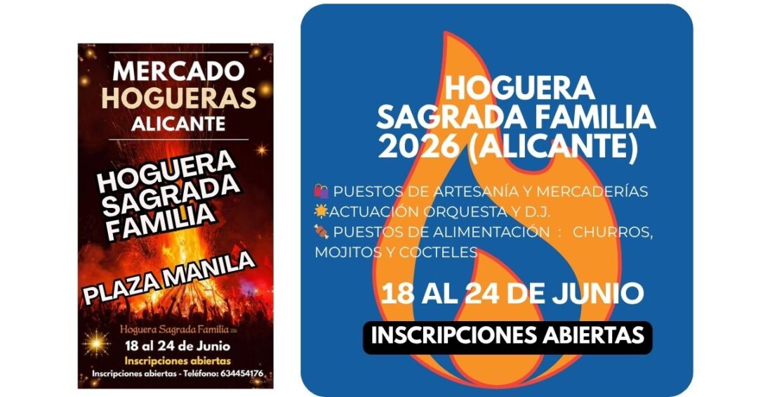Mercado Hogueras Alicante en b. Carolinas Altas de Alicante 18 al 24 de junio 2026