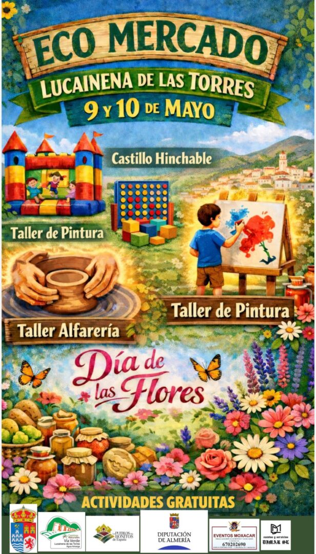 Cartel del Eco Mercado de Lucainena de las Torres, Almeria Mayo 2026