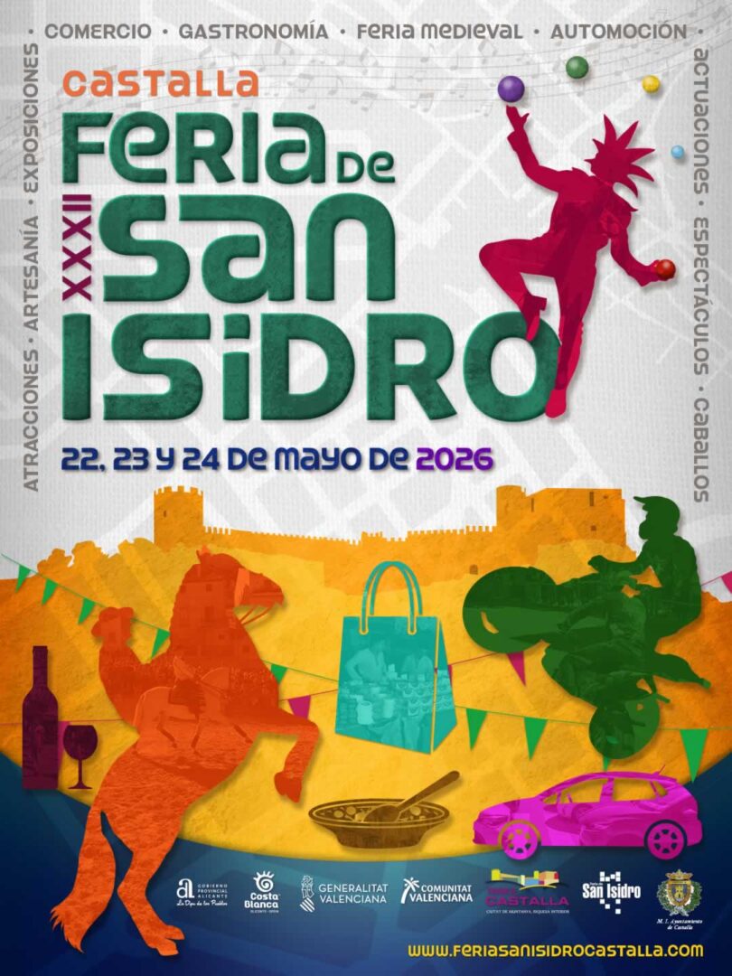 Mercado Medieval en Castalla 2026 (Alicante) Información para artesanos 2 Cartel anunciador de la Feria de San Isidro del 2026 en Castalla, Alicante